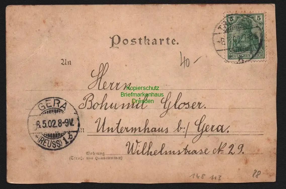 148113 AK Triebes 1902 Sandmühle Triebesthal Hauptstraße