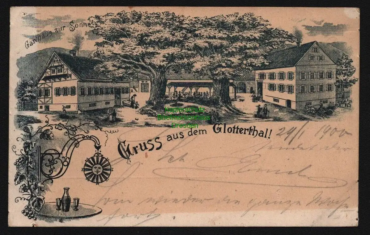 148170 AK Glottertal 1900 Gasthaus zur Sonne Denzlingen