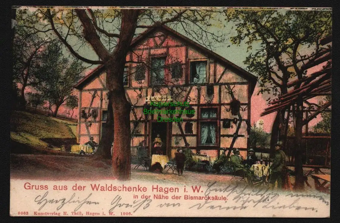 148244 AK Hagen i. W. Waldschenke in der Nähe der Bismarcksäule 1906