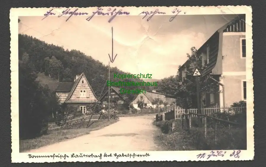 146012 AK Sommerfrische Lauterbach Kreis Habelschwerdt 1938 Dorfstraße