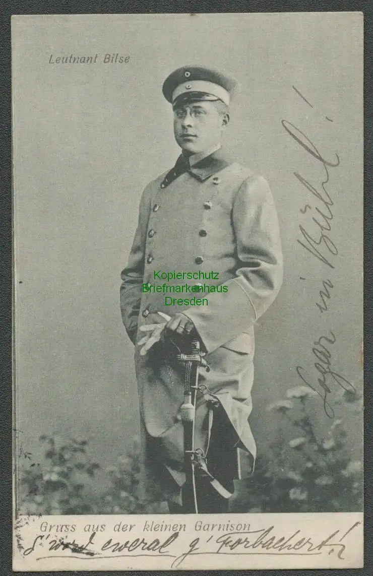 138964 AK Leutnant Bilse Colmar 1904 Colmar Perfin SG