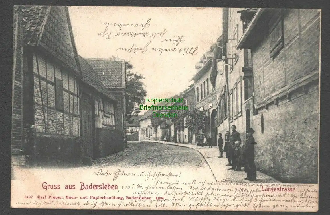 138441 AK Badersleben Langestrasse 1905 nach Ölper bei Braunschweig