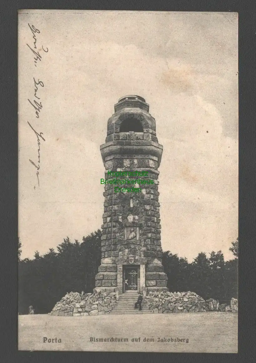 138466 AK Minden Porta Bismarckturm auf dem Jakobsberg Restaurant Brathering