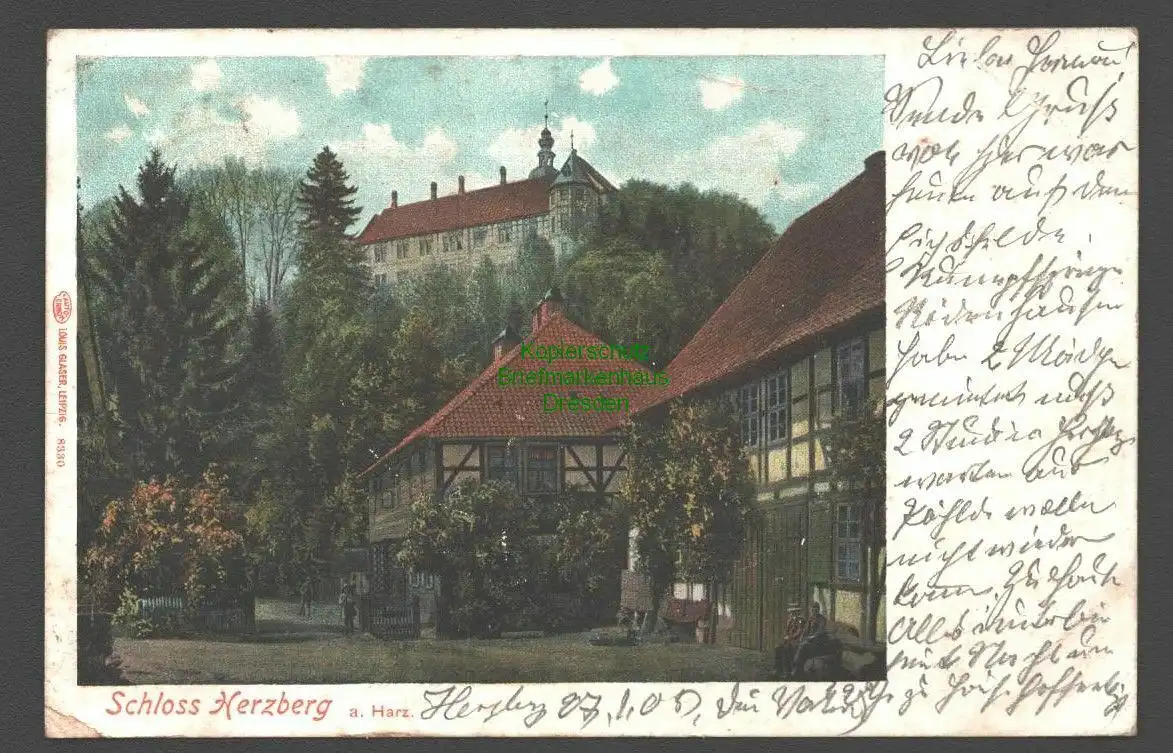 138471 AK Schloss Herzberg am Harz 1906