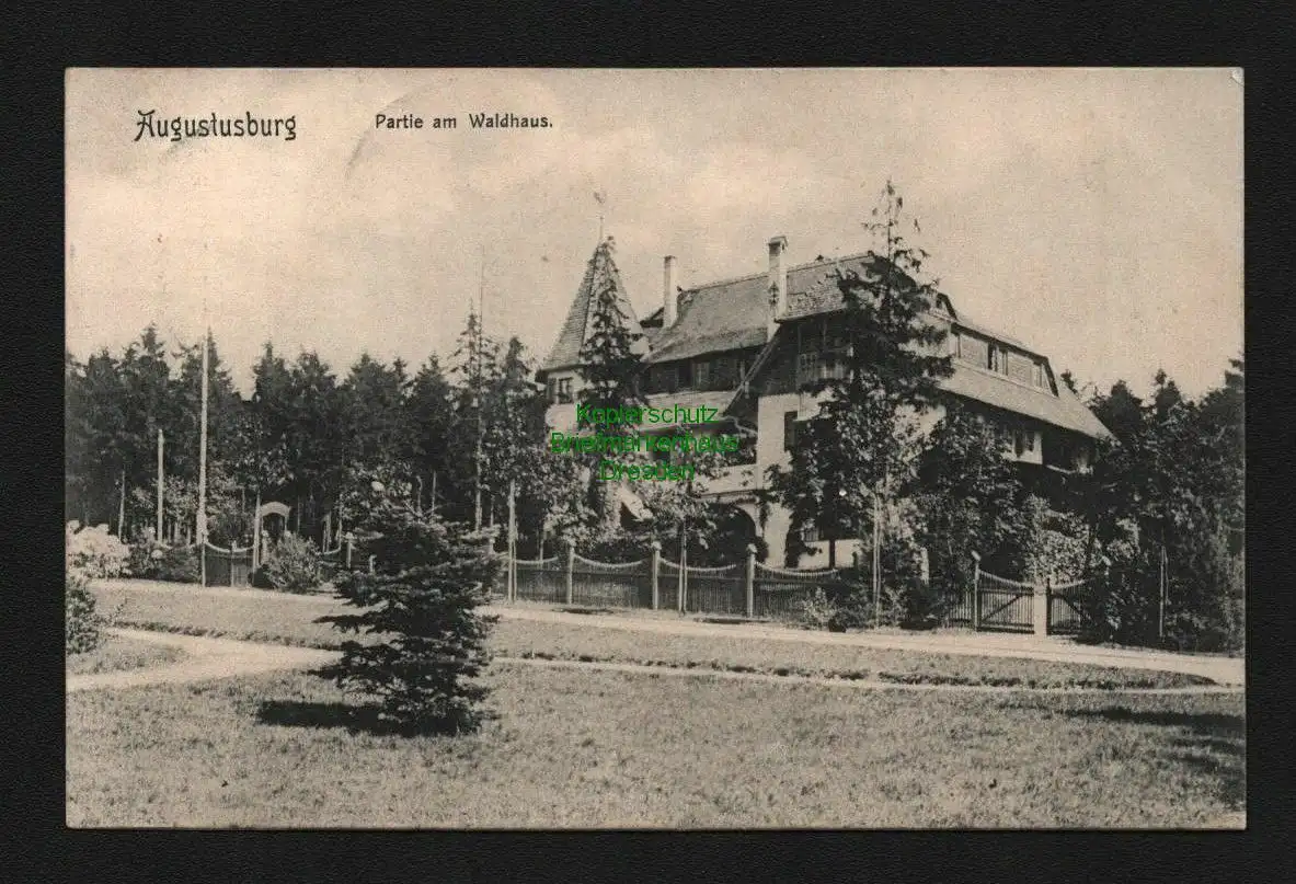 138157 AK Augustusburg Erzgebirge Partie am Waldhaus 1908