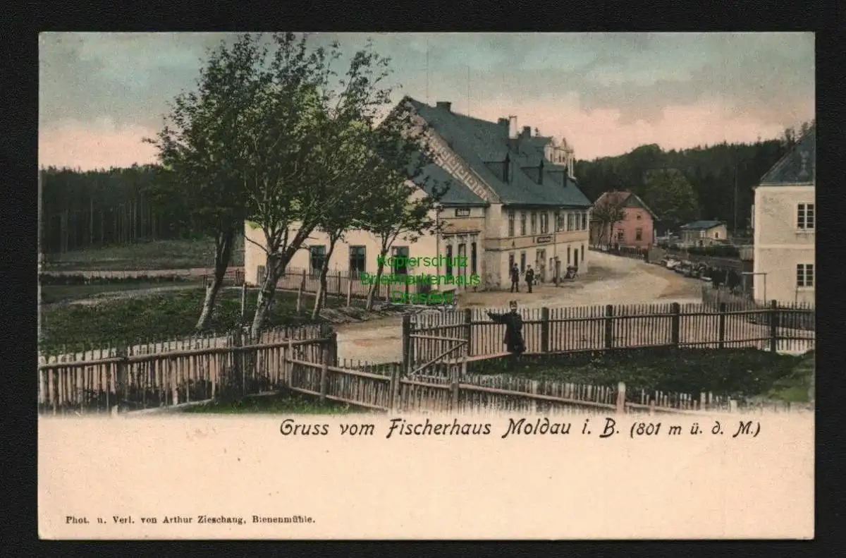 138179 AK Gastwirtschaft Fischerhaus Moldau i. B. um 1900 Moldava