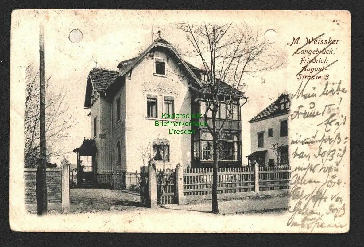 138284 AK Langebrück Villa M. Weissker Friefrich August Str. 3 um 1905