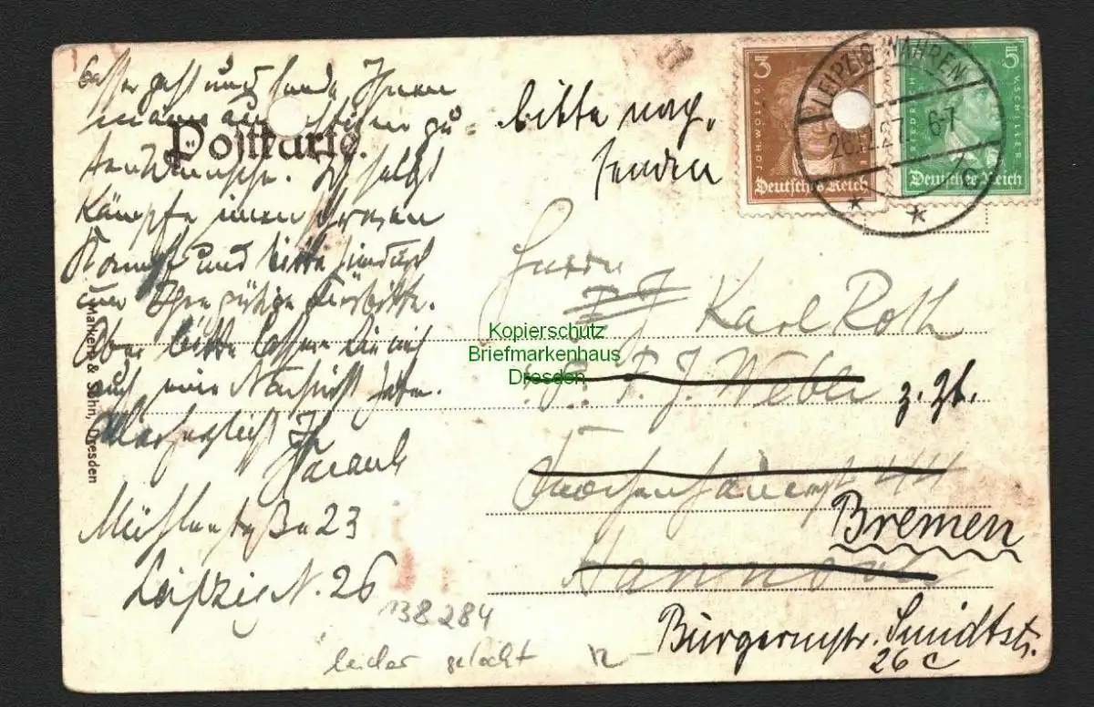 138284 AK Langebrück Villa M. Weissker Friefrich August Str. 3 um 1905