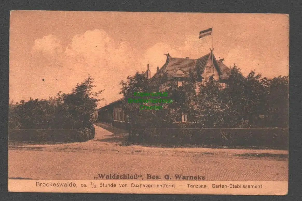 138351 AK Brockeswalde Cuxhaven Tanzsaal Garten Etablissement Waldschloß 1914