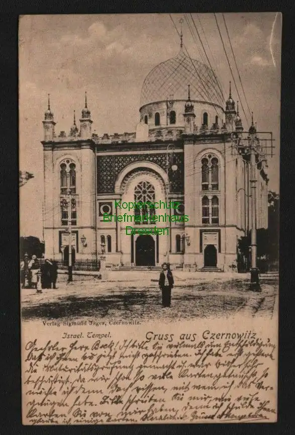 137950 AK Bukowina Czernowitz 1898 Israel. Tempel Synagoge Tschernowitz Ukraine