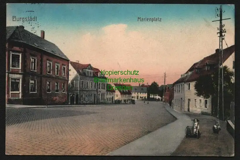 137986 AK Burgstädt 1914 Marienplatz