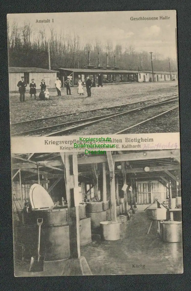 137170 AK Bietigheim Württ. 1915 Kriegsverpflegungs Anstalten Anstalt I Halle