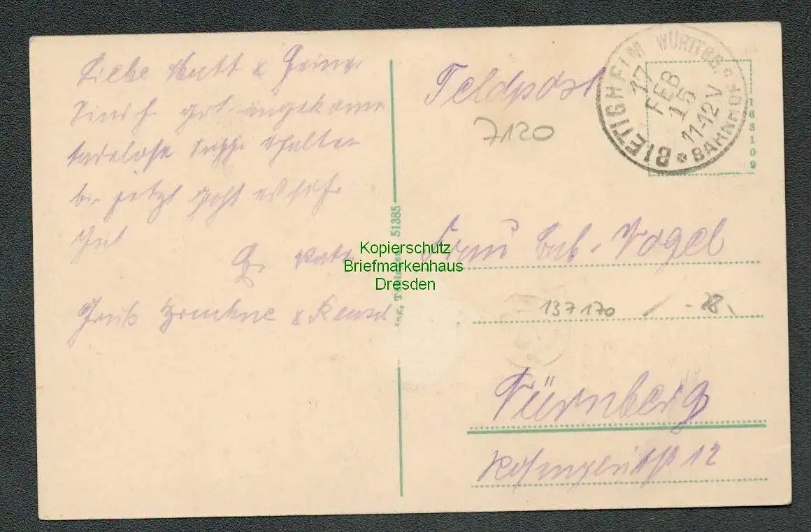 137170 AK Bietigheim Württ. 1915 Kriegsverpflegungs Anstalten Anstalt I Halle