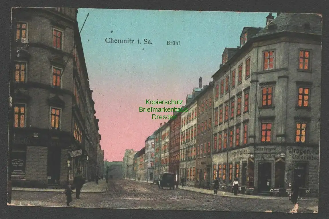 137010 AK Chemnitz i. Sa. 1915 Brühl Bäckerei Conditorei Bären Drogerie