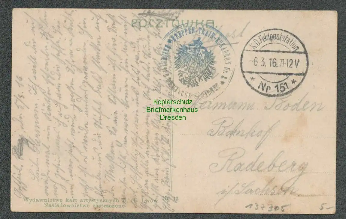 137305 AK Lemberg Lwow 1916 KD Feldpoststation 151 St. Jura Kirche