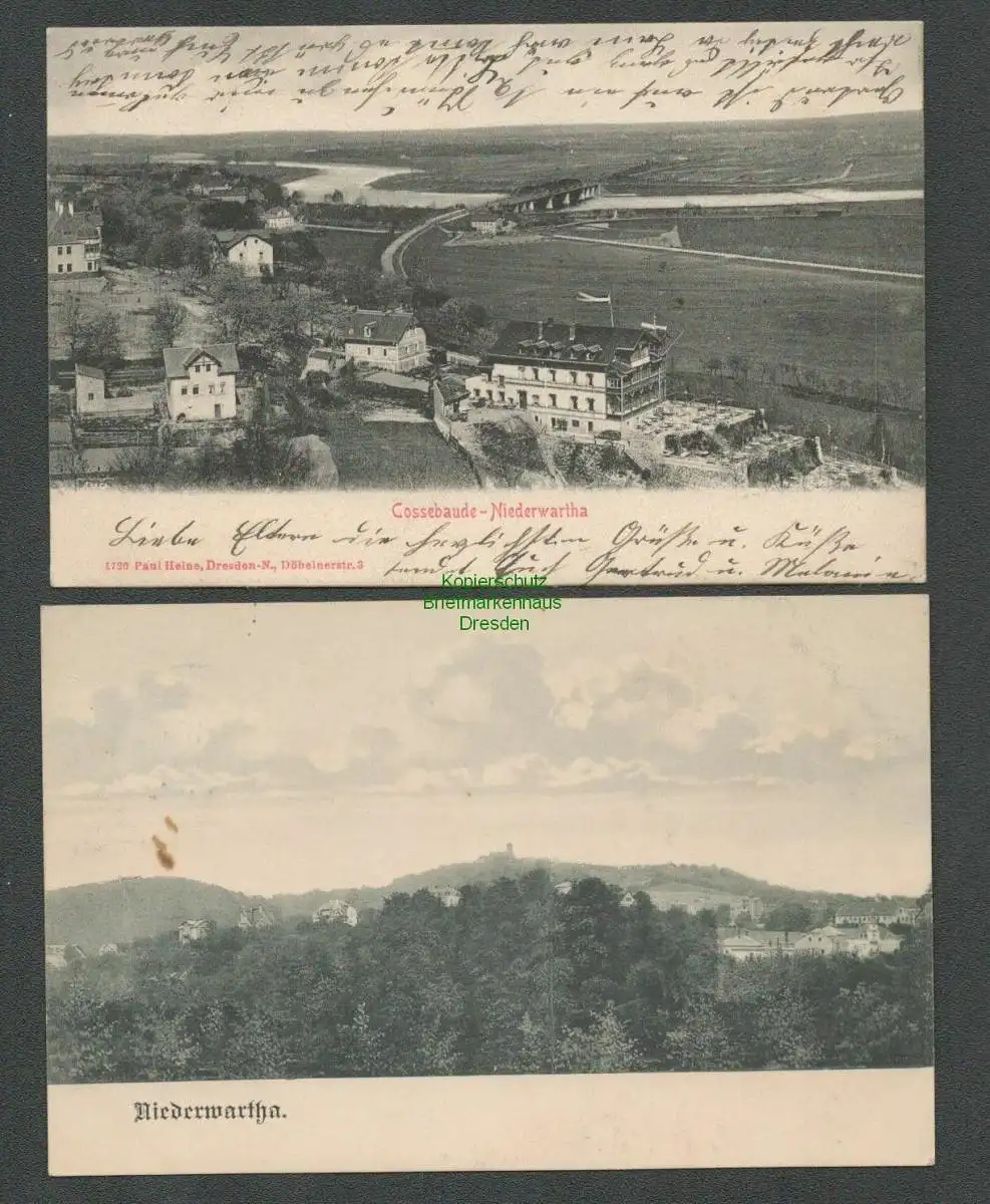 137222 2 AK Cossebaude Niederwartha Panorama Elbbrücke 1904