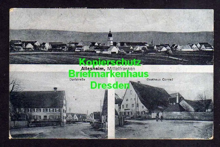 116892 AK Allesheim Mittelfranken Panorama Gasthaus Conrad 1921