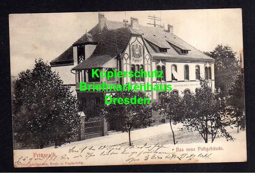 116809 AK Pritzwalk Das neue Postgebäude Kaiserliches Postamt um 1905