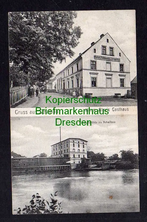 117323 AK Schalkau um 1910 Gasthof und Ausspannung Herrman Atze Dampfmühle