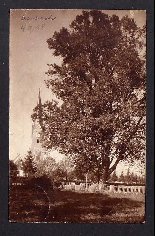 111070 AK Durach Fotokarte 1918 Pfarramt Heilig Geist Alter großer Baum Eiche