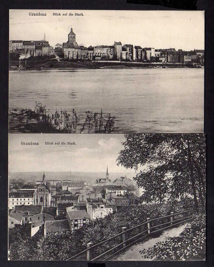 110732 2 AK Graudenz Grudziadz Blick auf die Stadt Panorama um 1915