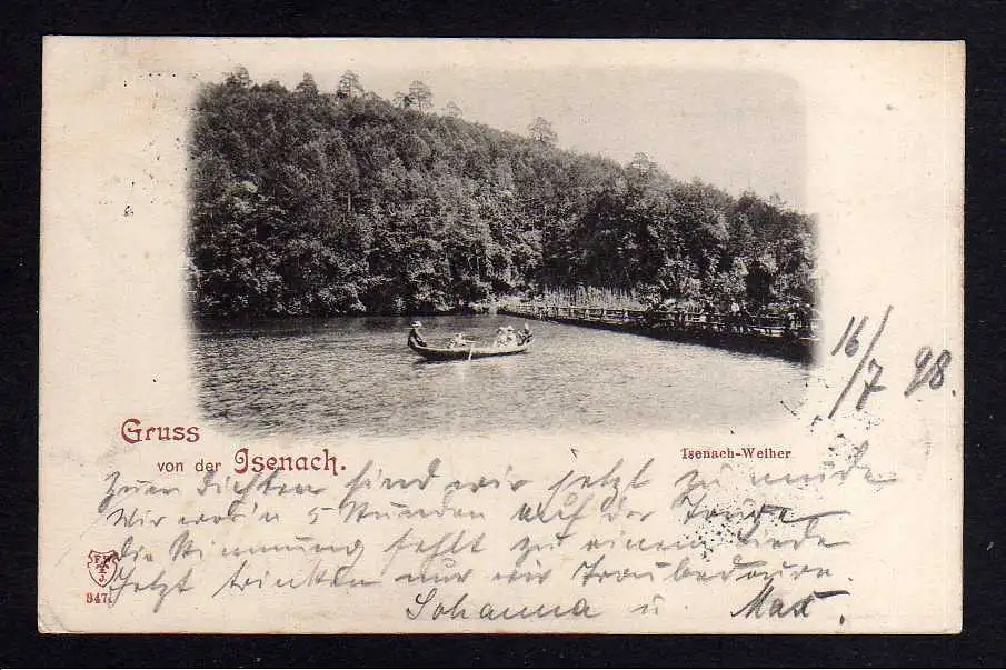 105551 AK von Posthilfsstelle Isenach Taxe Türkheim 1898 Isenach  Weiher