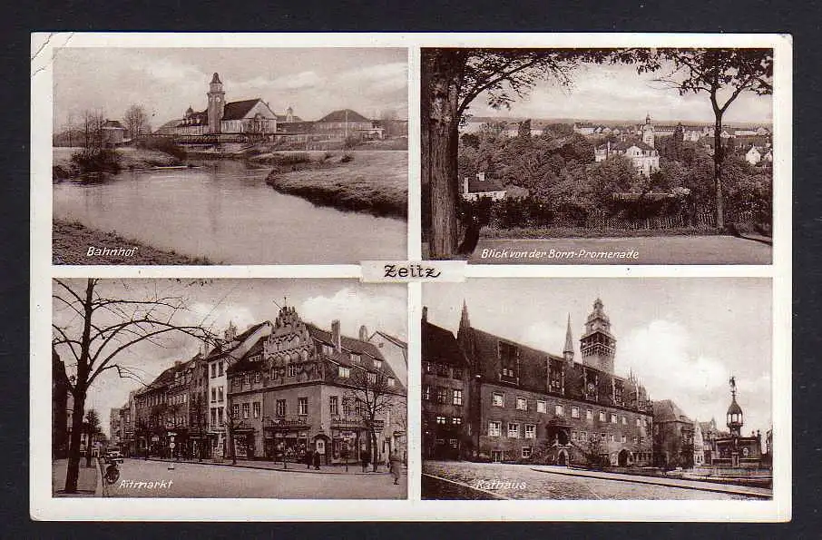 103865 AK Zeitz Bahnhof  Rathaus Altmarkt 1934