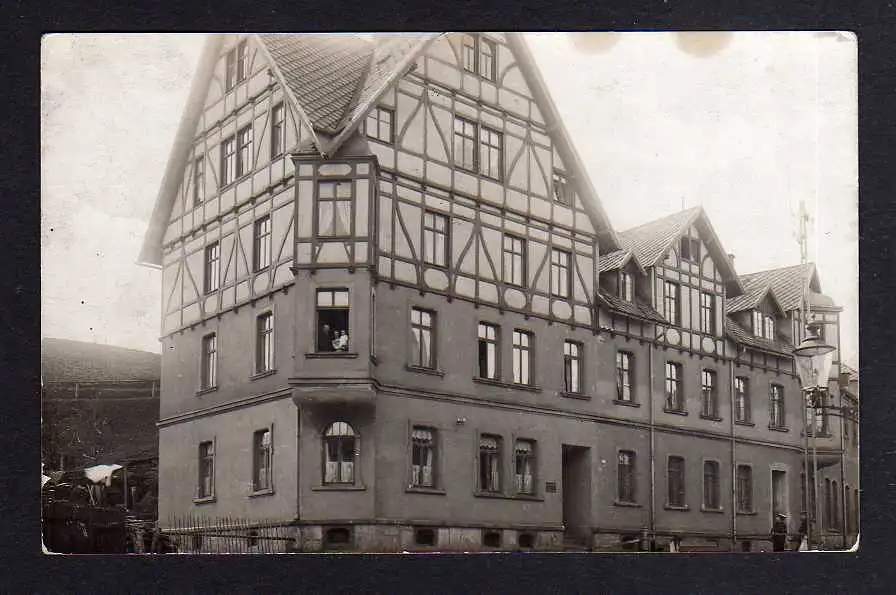 104002 AK Original Foto Eibenstock 1912 Wohnhaus Fachwerkhaus