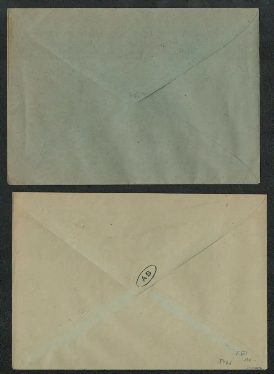 h5466 SBZ Währungsreform 1948 2x Brief Gebühr bezahlt Freistempel