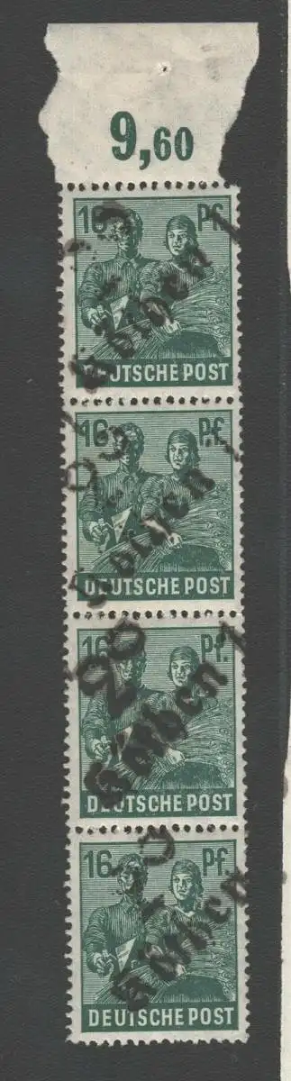 h4867 SBZ Bezirkshandstempel Bezirk 2° Köthen 1 4x 16 Pfg. 172 ** gepr. BPP