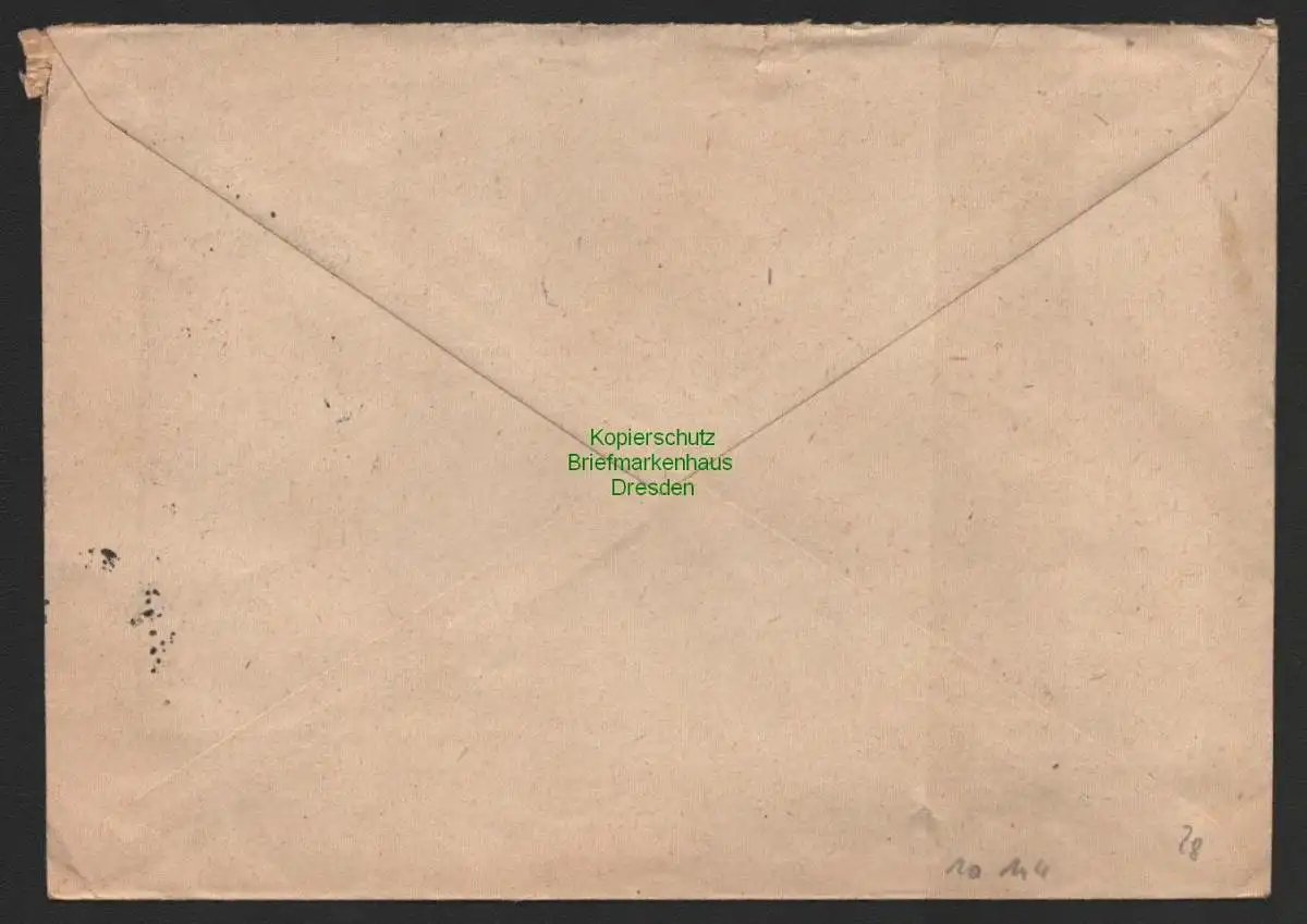 B10114 Brief SBZ Gebühr bezahlt Güntersberge über Gernrode Harz 1946 n. Stolberg