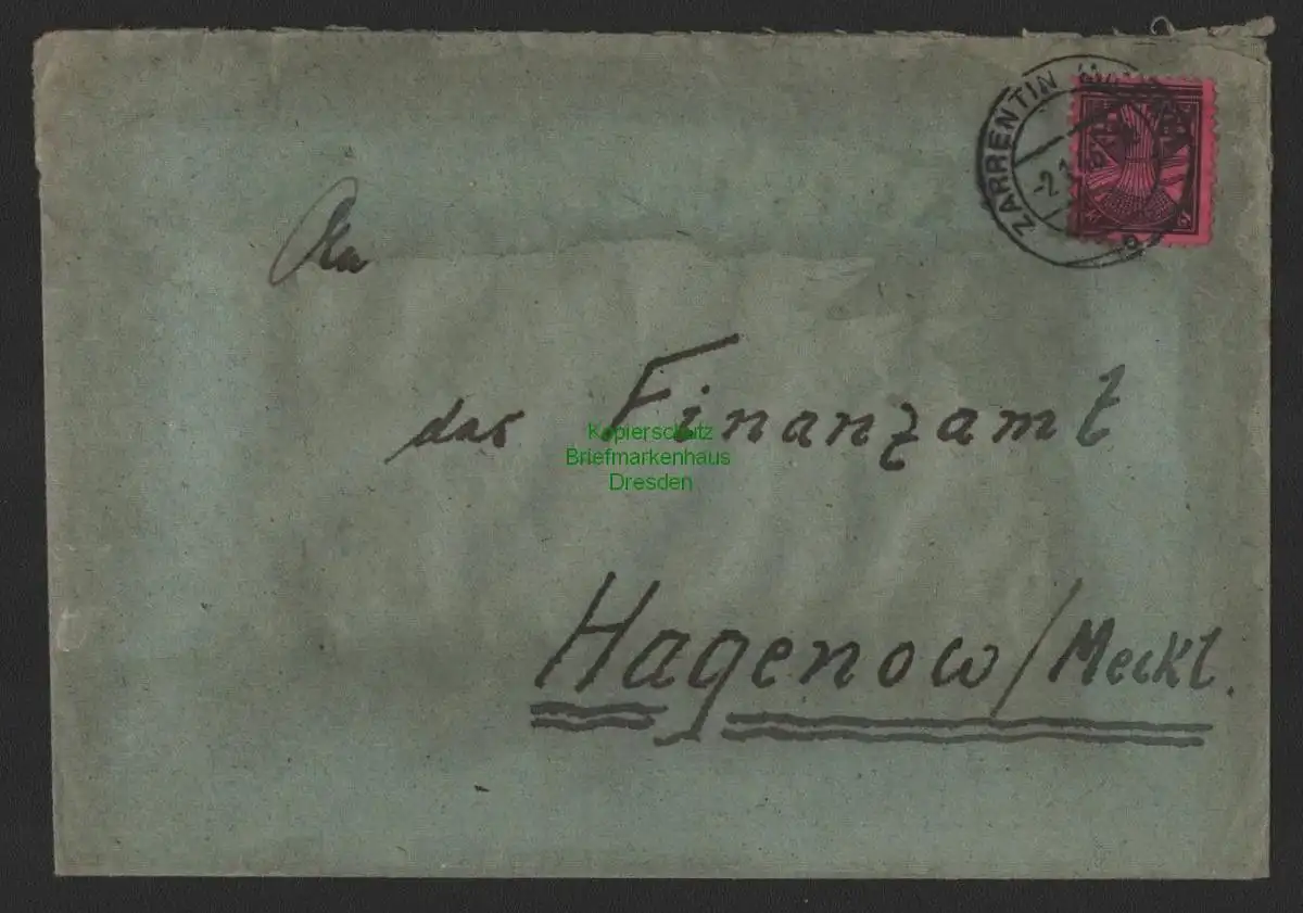 B10067 Brief SBZ Mecklenburg Tarrentin 1946 an Finanzamt Hagenow
