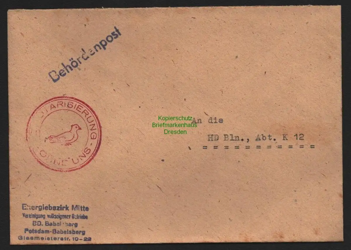 B10605 Brief DDR Propaganda Losung Remilitarisierung ohne u Friedenstaube Berlin