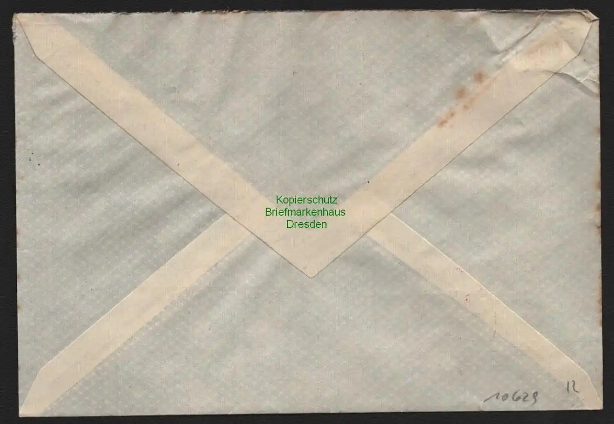 B10629 Brief DDR Propaganda Losung Erfurt 1951 Berlin ruft die Jugend der Welt
