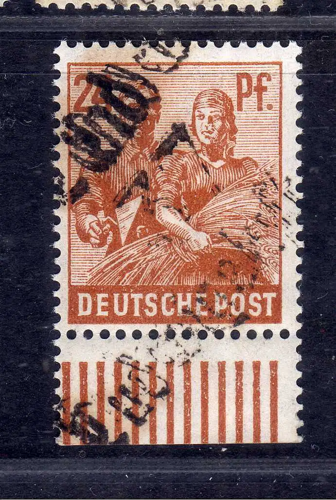 h2474 Handstempel Bezirk 37 46c Ludwigslust Land 24 ** Unterrand gepr. BPP 24 Pf