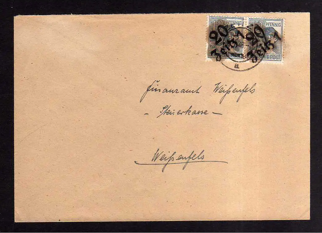 h1873 Handstempel Bezirk 20 Zeitz 5.7.48 Brief Bedarf Stahlwerk Haberkorn Wetter