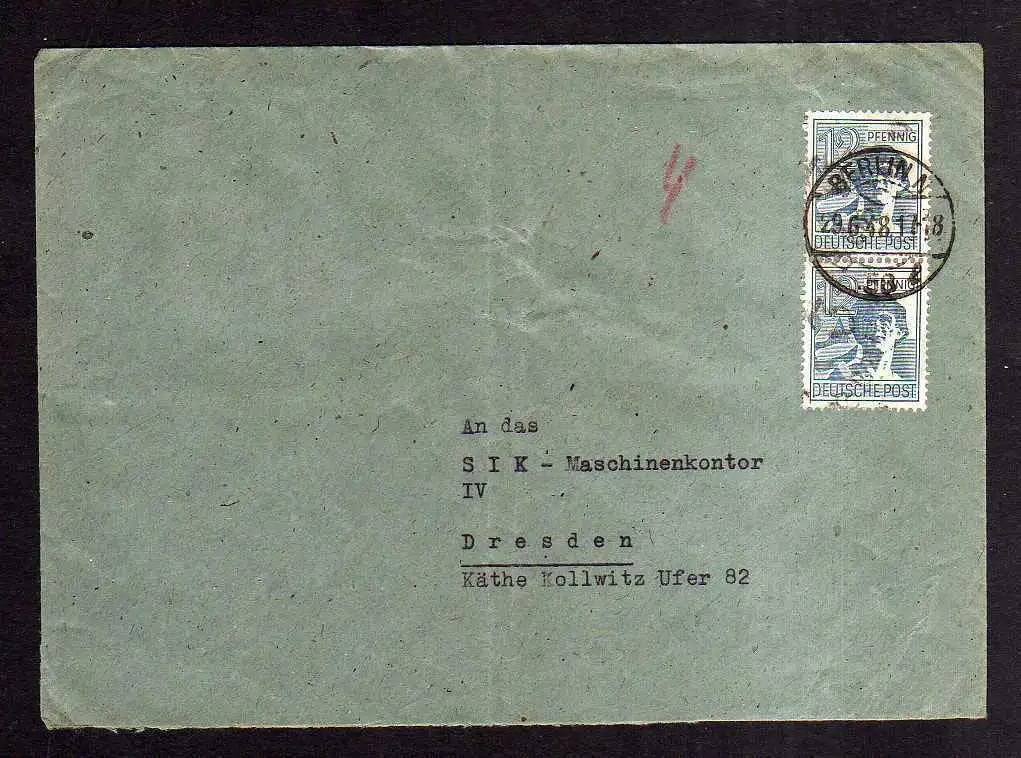 h1894 Handstempel Bezirk 3 Berlin 2x12 Pfennig gepr. Busse BPP 6a Brief an SIK M