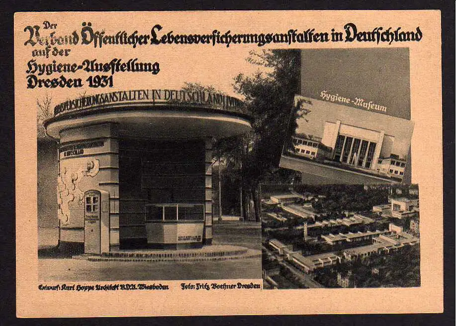 72057 AK Dresden Hygiene Ausstellung 1931 Lebensversich