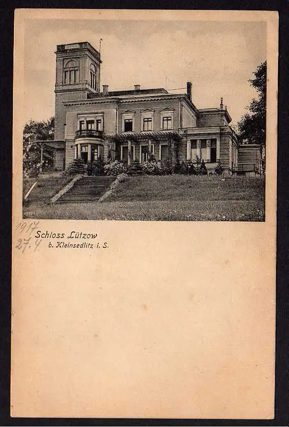 74225 AK Schloss Lützow bei Kleinsedlitz 1917 Verlag Zentralwerkstätten Dresden