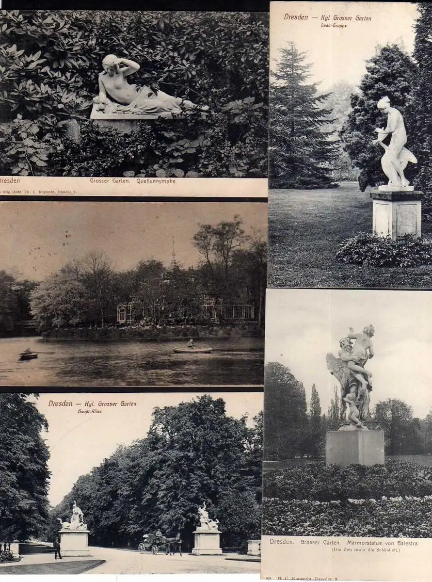 92575 9 AK Dresden Großer Garten Figuren Skulpturen um 1910
