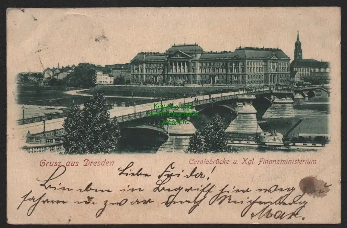 151749 AK Dresden 1900 Carolabücke u. Kgl. Finanzministerium