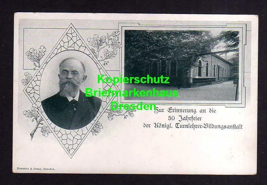 115915 Ansichtskarte Dresden 1900 50 Jahrfeier der Königl. Turnlehrer Bildungsanstalt