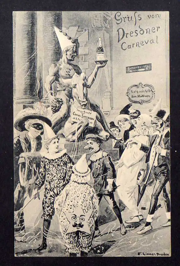 127261 Ansichtskarte Dresden Dresdner Carneval 1913 Circus Sarrasani Künstlerkarte E Limmer