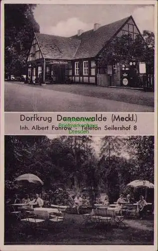 157446 AK Dannenwalde Meckl. Gransee Tel Seilershof Gasthaus Dorfkrug 1944