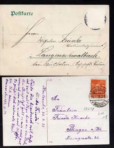 98698 2 AK Karlsruhe Kaiserstrasse um 1900 Sonntagsplatz 1922