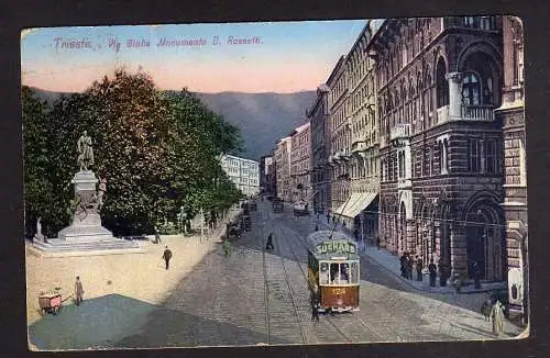 94557 AK Triest Trieste Trst 1917 Zensur Via Giulia Monumento D. Rossetti Straße