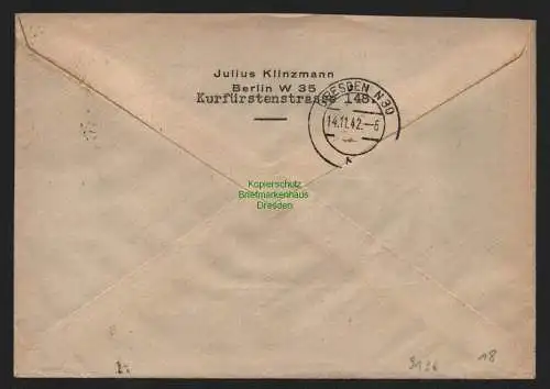 B9136 R-Brief Gebr. Hörmann A.-G. Berlin 9 c 1942 Julius Klinzmann