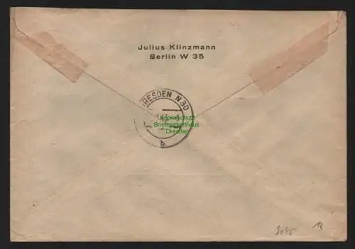 B9045 R-Brief Gebr. Hörmann A.-G. Berlin 10 j 1943 Julius Klinzmann Scheffler