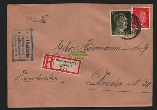 B9174 R-Brief Gebr. Hörmann A.-G. Bischofswerda (Sachs) 1 1943 Paul Hantzsche