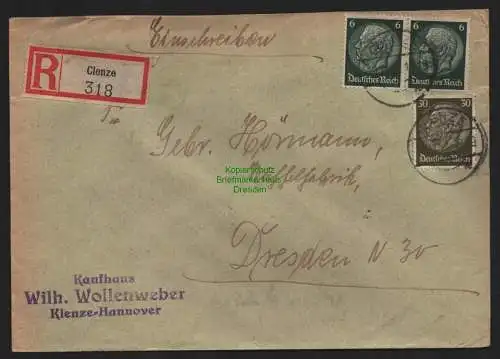 B9229 R-Brief Gebr. Hörmann A.-G. Clenze 1941 Wilh. Wollenweber Kaufhaus